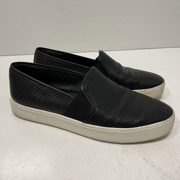 Vince Pierce 2 Women’s Black Perforated Leather Shoes Pointed Toe Sneakers 7 M - Picture 3 of 6